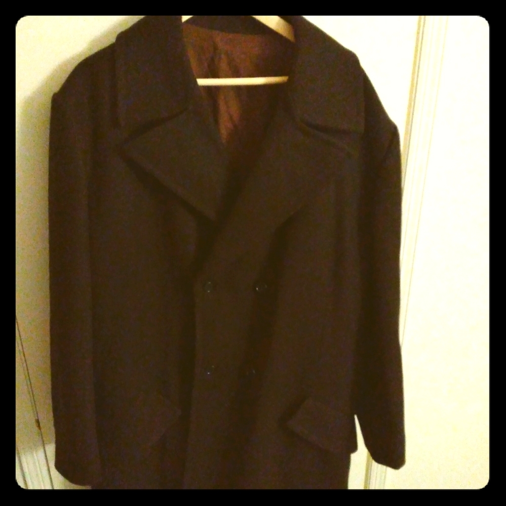 BROWN COAT! 100% WOOL BROWN TRENCH COAT